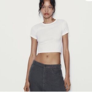 Zara Classic White Crop Top NWOT